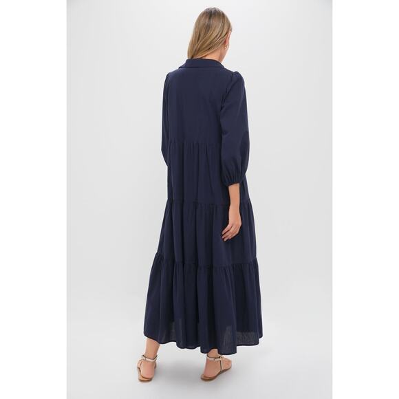 POMANDER PLACE Navy Mabel Maxi Dress Size M NWT Retail $148 Tuckernuck - Picture 2 of 5